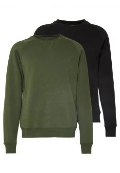 Pier One Hombre 2er Pack CREW NECK - Sudadera - Khaki/black