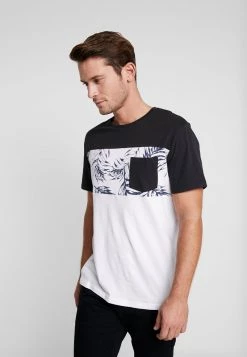 Pier One Hombre Camiseta Estampada - White/black
