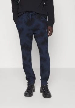 Pier One Hombre TIE DYE JOGGER - Pantalones Deportivos - Dark Blue- Black